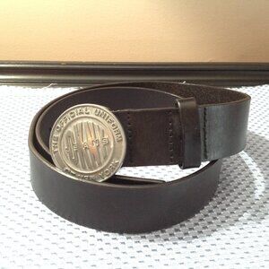 Vintage Y2K? DKNY Jeans Coin Buckle Black Leather Belt XL